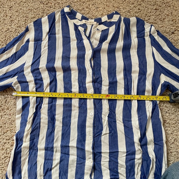 Blue and white striped nautical button down, small - Picture 2 of 5
